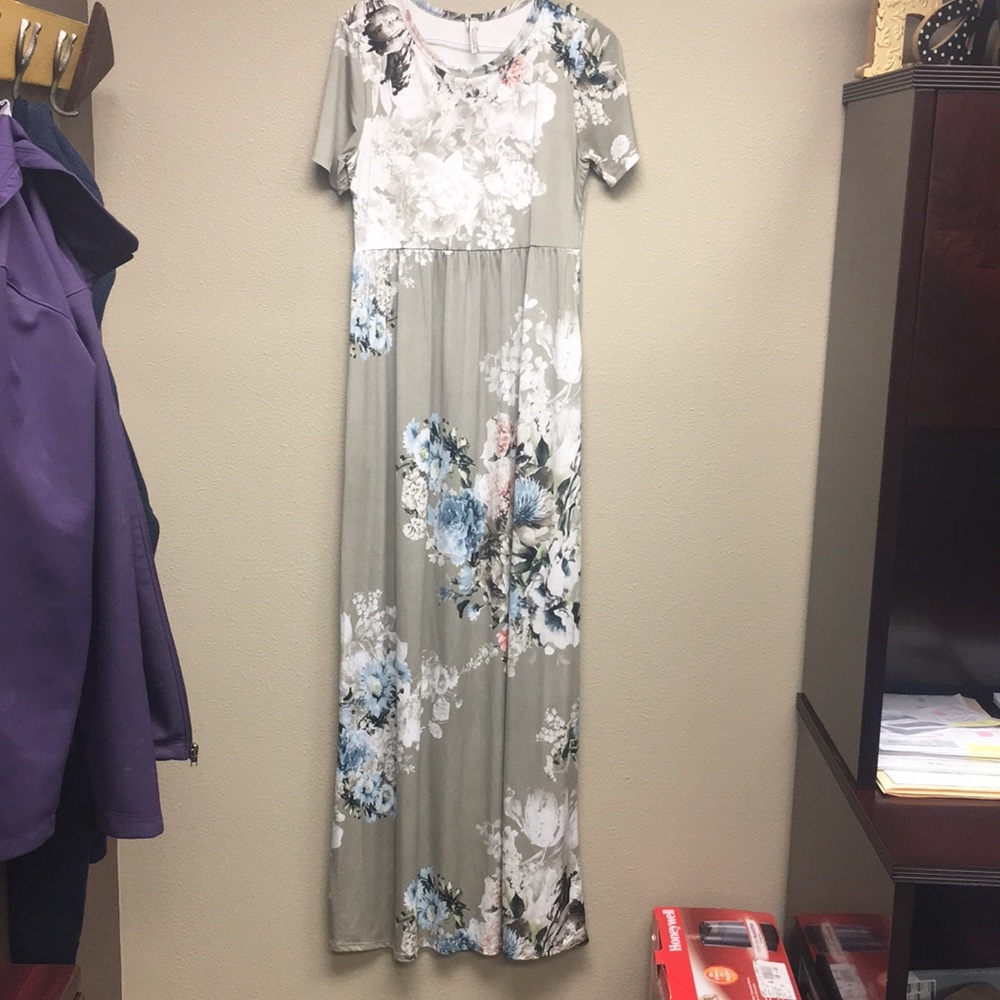 Silk floral maxi dress